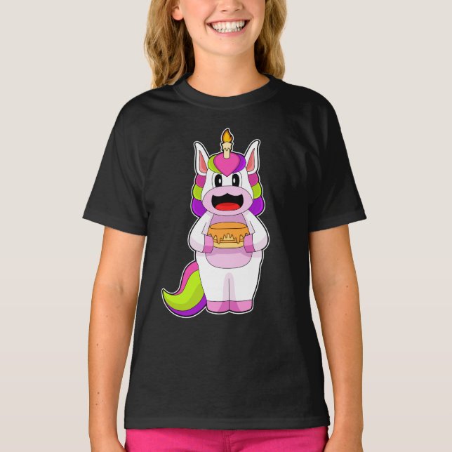 T-shirt Gâteau aux chandelles de l'Unicorne (Devant)