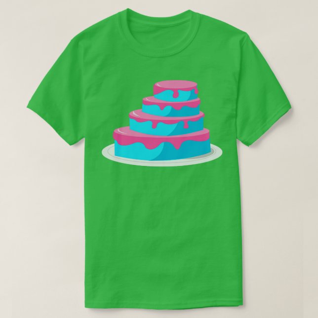 T-shirt Gâteau bleu et rose (Design devant)