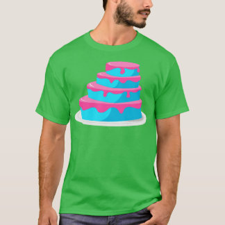T-shirt Gâteau bleu et rose