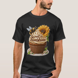 T-shirt Gâteau Cupcake Aussi Doux Que Le Soleil Tournesol 
