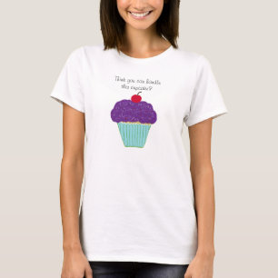 T-shirt Gâteau Cupcake avec glaçage violet et attitude pou