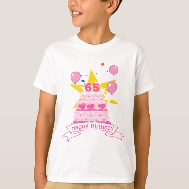 T-shirt Gâteau d'anniversaire de 65 ans (Devant)