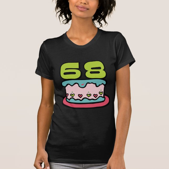 T-shirt Gâteau d'anniversaire de 68 ans (Devant)