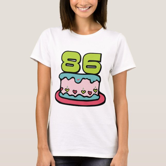 T-shirt Gâteau d'anniversaire de 86 ans (Devant)