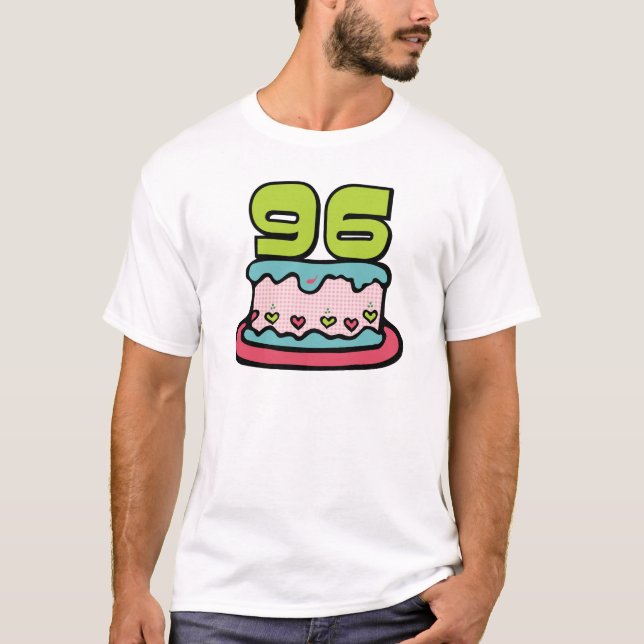 T-shirt Gâteau d'anniversaire de 96 ans (Devant)