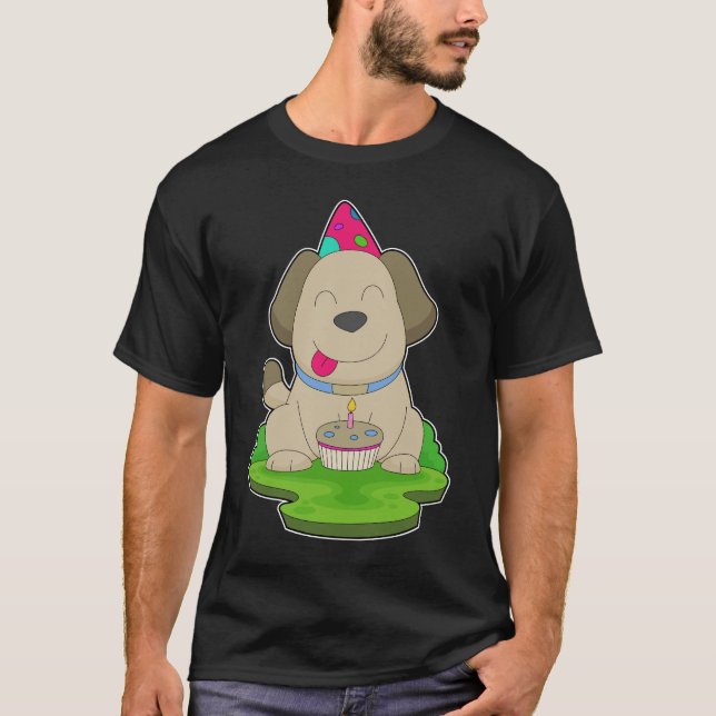 T-shirt Gâteau d'anniversaire de chien (Devant)