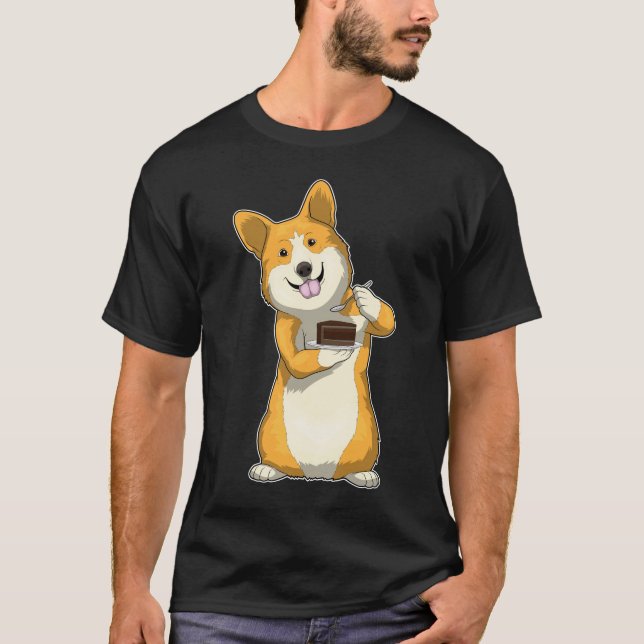 T-shirt Gâteau d'anniversaire de Corgi (Devant)