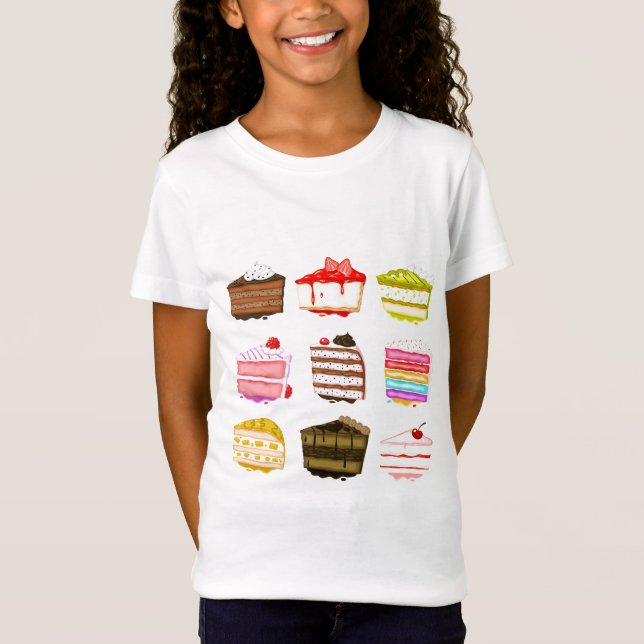 T-Shirt Gâteau d'anniversaire de gâteau mignon avec crème  (Devant)