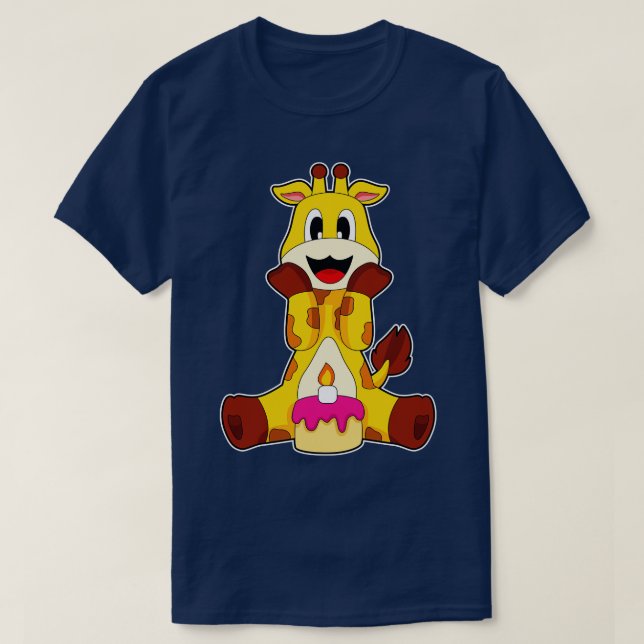 T-shirt Gâteau d'anniversaire Giraffe (Design devant)