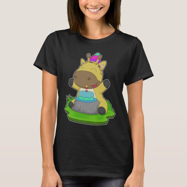 T-shirt Gâteau d'anniversaire Giraffe (Devant)