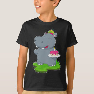 T-shirt Gâteau d'anniversaire hippo