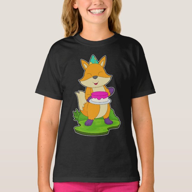 T-shirt Gâteau d'anniversaire Renard (Devant)