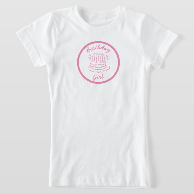 T-Shirt Gâteau d'anniversaire rose vintage (Poser)