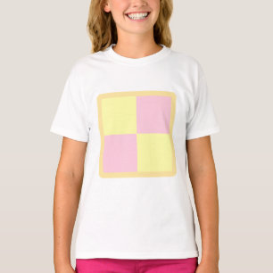 T-shirt Gâteau de Battenburg. Rose et jaune