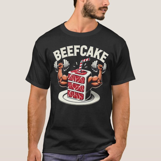 T-shirt Gâteau De Boeuf - Gym Drôle (Devant)