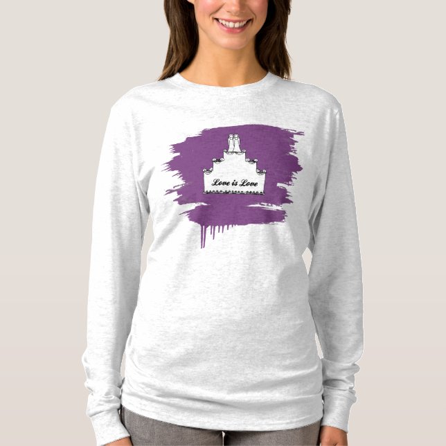T-SHIRT GÂTEAU DE MARIAGE LESBIEN AMOUR (Devant)