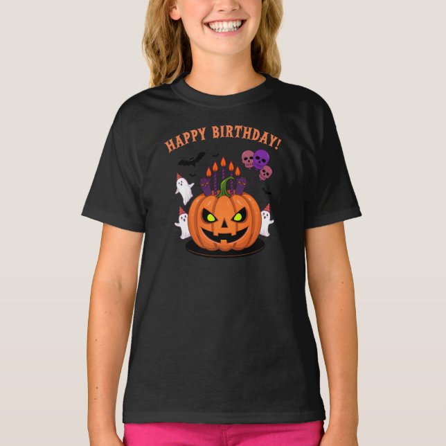 T-shirt Gâteau et Fantômes Citrouilles éffrayant Halloween (Devant)