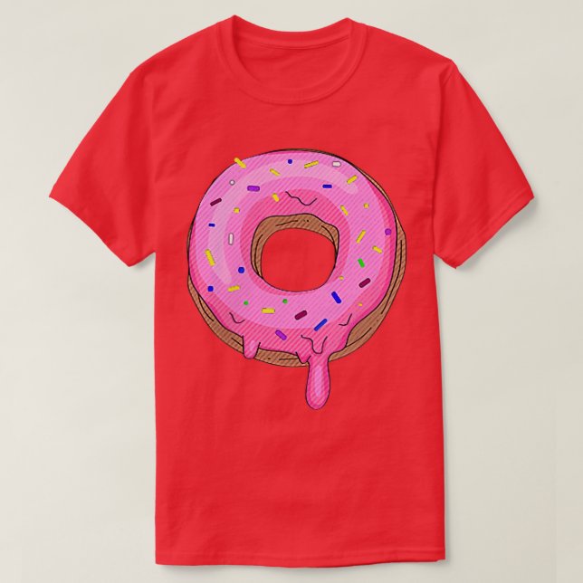 T-shirt Gâteau fourré au beignet à la sprinkles rose Amour (Design devant)