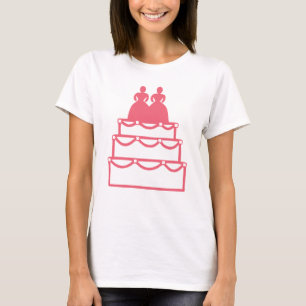 T-SHIRT GÂTEAU MARIAGE LESBIEN PERSONNALISABLE