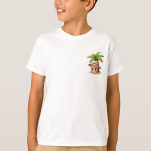 T-shirt Gâteau sous un palmier tropical pour enfants