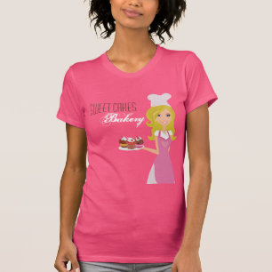 T-shirt Gâteaux blonds de tasse Brown de rose de Baker de