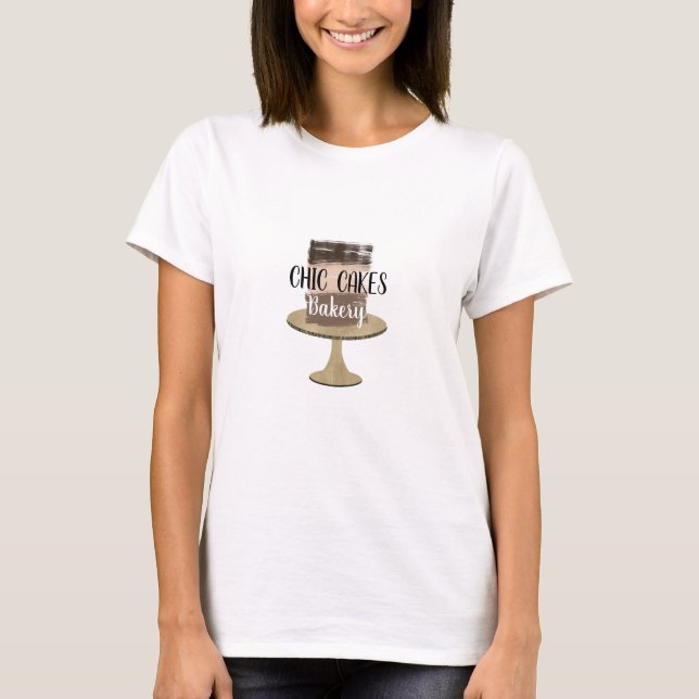T-shirt Gâteaux de boulangerie de mariage rustique moderne (Devant)