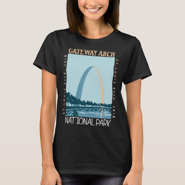 T-shirt Gateway Arch National Park Distressed Vintage (Devant)