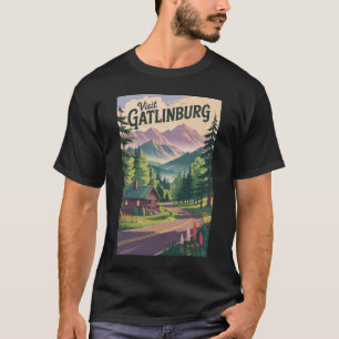 T-shirt Gatlinburg Tennessee Cabine Voyage Artistique Vint