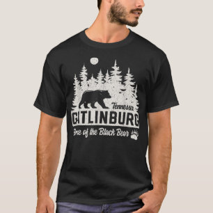 T-shirt Gatlinburg Tennessee Ours Noir Great Smoky Mounta