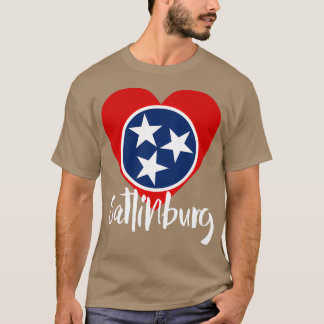 T-shirt Gatlinburg Tennessee TN Coeur en forme de drapeau