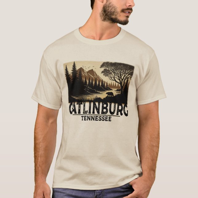 T-shirt Gatlinburg Tennessee Vintage Smoky Mountains (Devant)