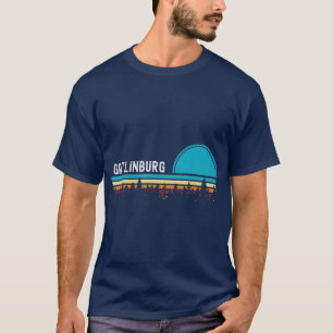 T-shirt Gatlinburg Vintage Retro Sunset Forest Outdoors
