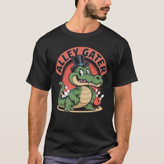 T-shirt Gator Alligator Bowling (Devant)
