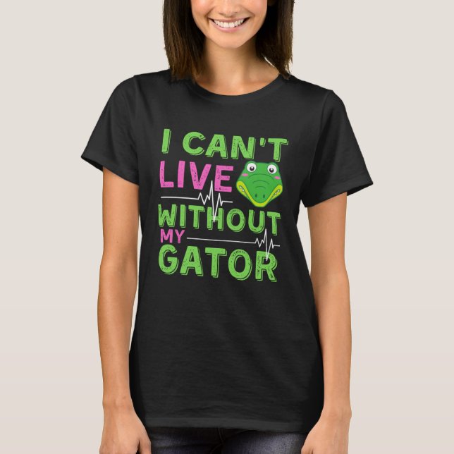 T-shirt Gator Girls Alligator Print Zoo Kids Gift (Devant)