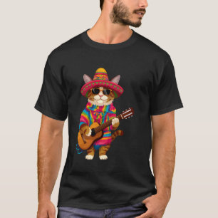 T-shirt Gatos Before Vatos Poncho de Chat Mexicain Fiesta