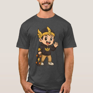 T-shirt Gatotkaca mignon dessin animé moderne wayang indon