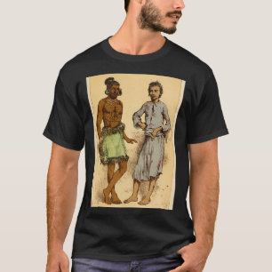 T-shirt Gauche polynésienne et hommes malais debout main p