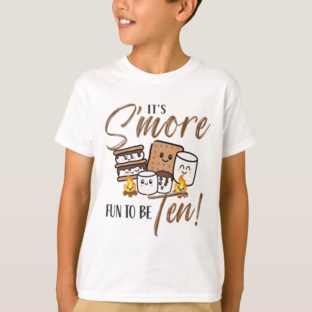T-shirt Gaufre de feu de camp d'anniversaire 10 ans C'est  (Devant)