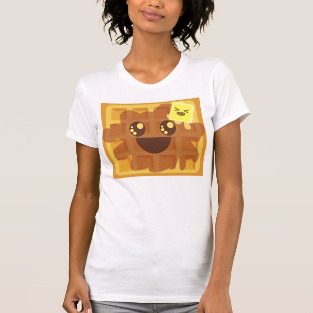 T-shirt gaufre kawaii petit déjeuner au beurre d'érable si (Devant)