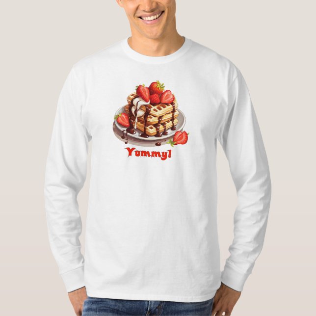 T-shirt gaufres au chocolat et fraises (Devant)