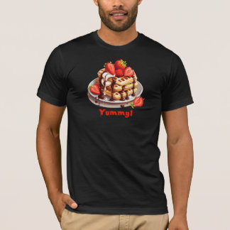 T-shirt gaufres au chocolat et fraises
