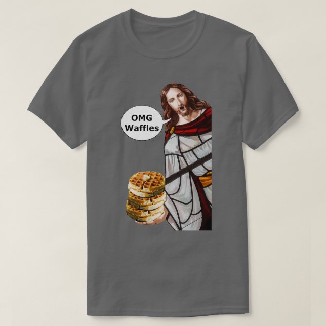 T-shirt gaufres Jesus OMG (Design devant)