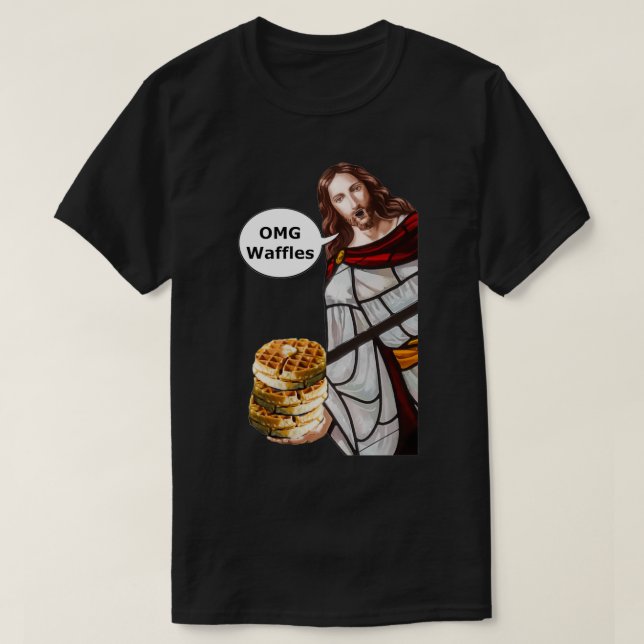 T-shirt gaufres Jesus OMG (Design devant)