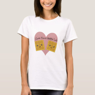 T-shirt Gaufres mignonnes d'un Kawaii je t'aime de sort