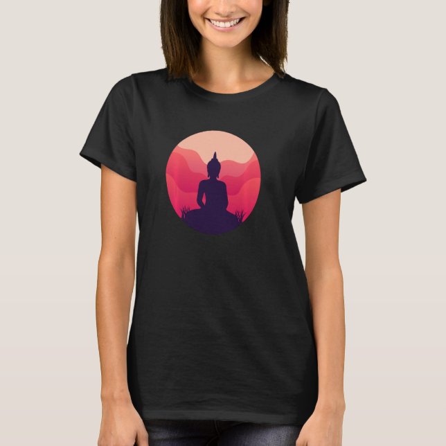 T-shirt Gautama Bouddha Méditation Bouddhiste Spirituel Ze (Devant)