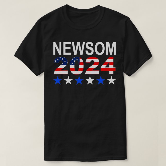 T-shirt Gavin Newsom 2024 Presidential Election USA Flag D (Design devant)