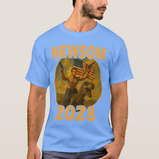 T-shirt Gavin Newsom 2028 Leader Patriotique Audacieux à C