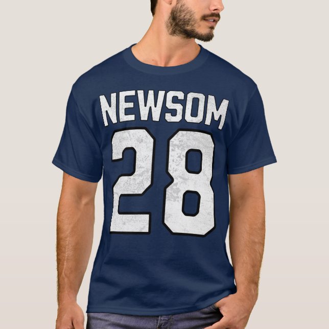 T-shirt Gavin Newsom 2028 Pour Président Numéro 28 (Devant)