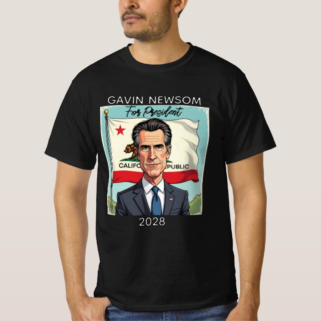 T-shirt Gavin Newsom pour le Président 2028 (Devant)