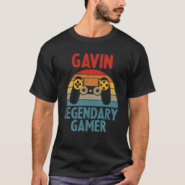 T-shirt GAVIN Nom cadeau Personnalisé Funny Jeu Geek Bir (Devant)